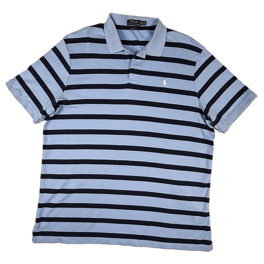  Polo Ralph Lauren mens classic fit blue striped polo shirt XXL